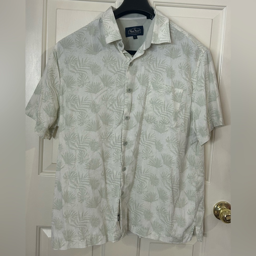 Nat Nast Men’s Large Silk Cotton Blend Polo Mens Size